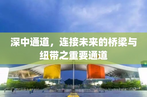 深中通道，连接未来的桥梁与纽带之重要通道