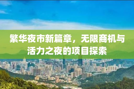 繁华夜市新篇章，无限商机与活力之夜的项目探索