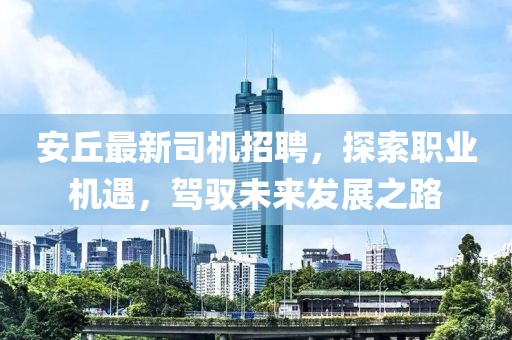 安丘最新司机招聘，探索职业机遇，驾驭未来发展之路