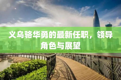 义乌骆华勇的最新任职，领导角色与展望