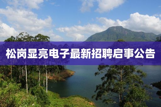 松岗显亮电子最新招聘启事公告
