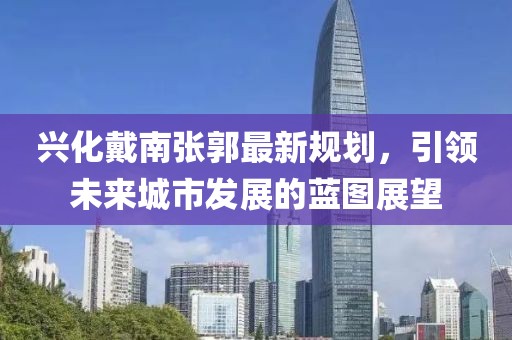 兴化戴南张郭最新规划，引领未来城市发展的蓝图展望