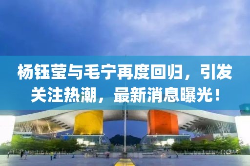 杨钰莹与毛宁再度回归，引发关注热潮，最新消息曝光！