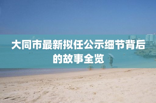 大同市最新拟任公示细节背后的故事全览